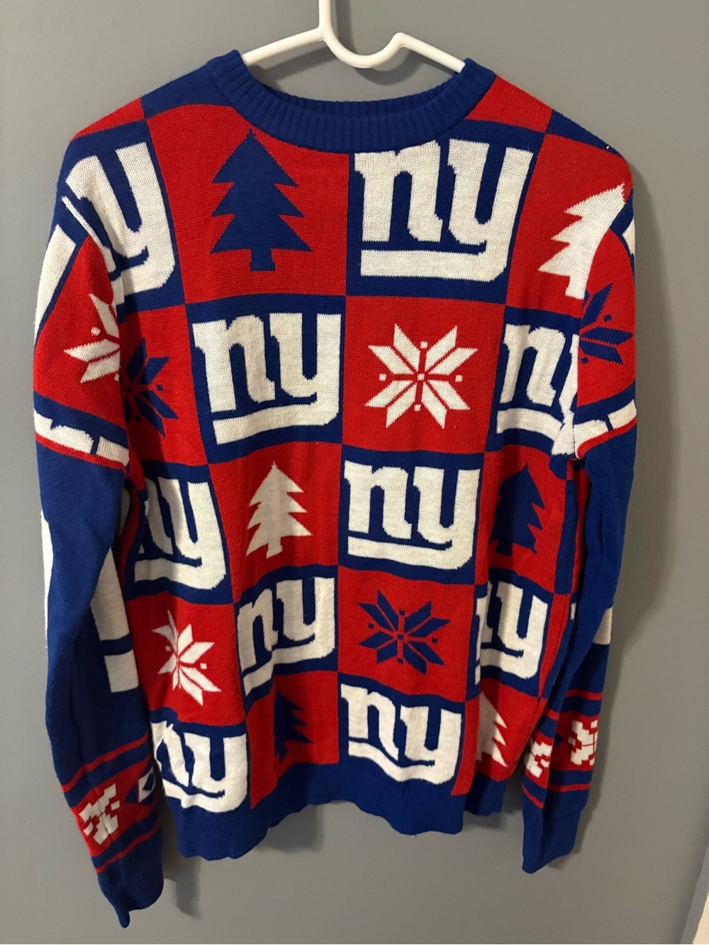 NFL Blue, Red & White Block Logo Holiday Sweater